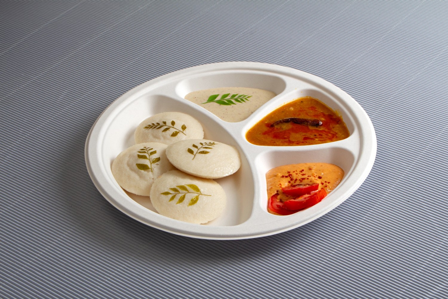 11″- 4 Compartment Round Biodegradable Plate