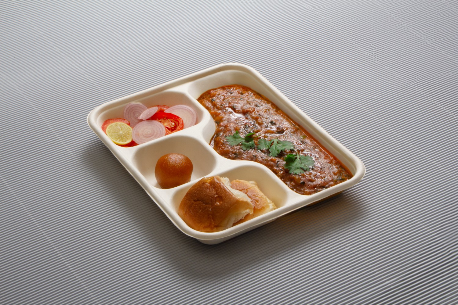 4 Compartment Rectangle Sugarcane Bagasse Plate